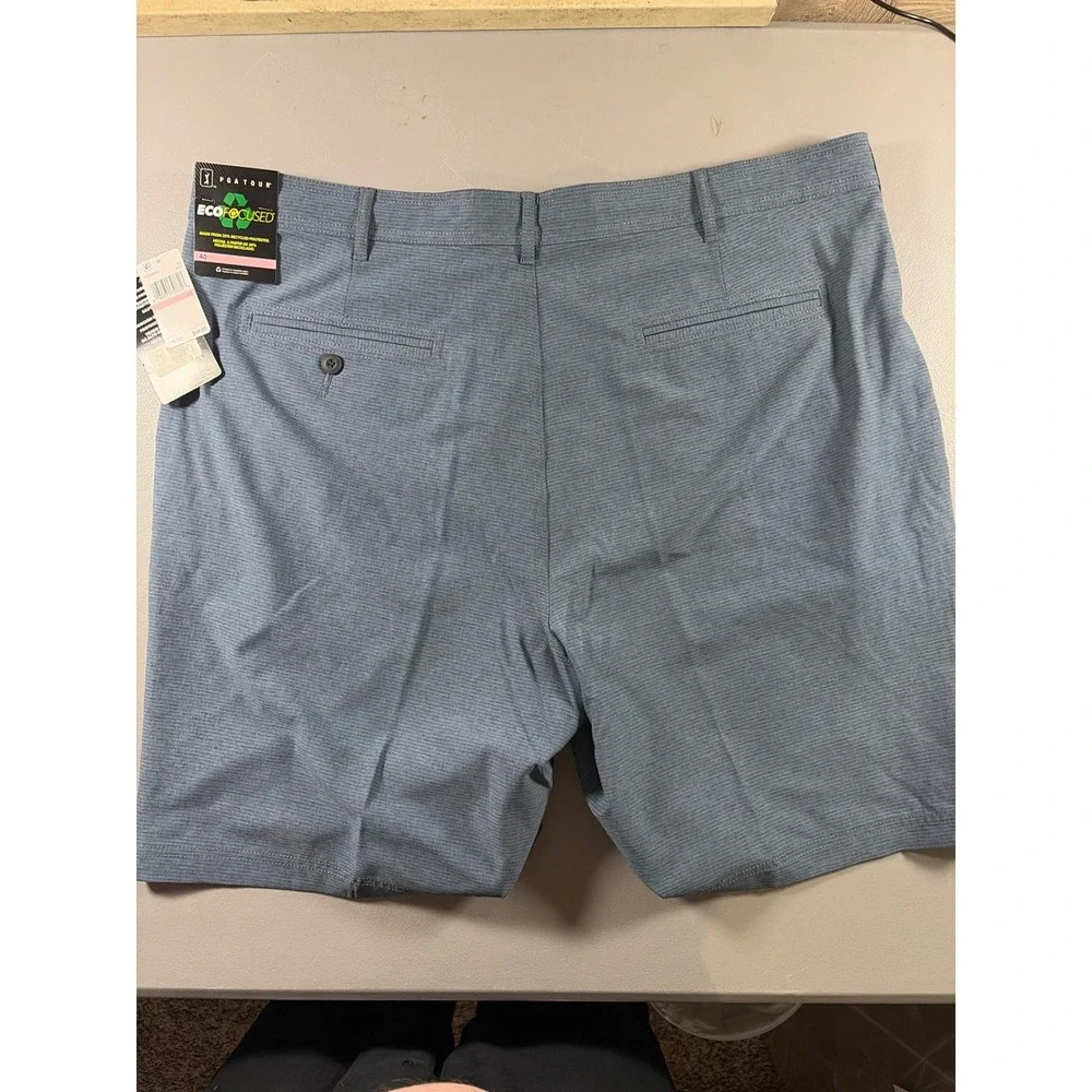 PGA Tour Golf Shorts Mens 40 Navy Blue Performance Stretch Moisture Wicking NWT